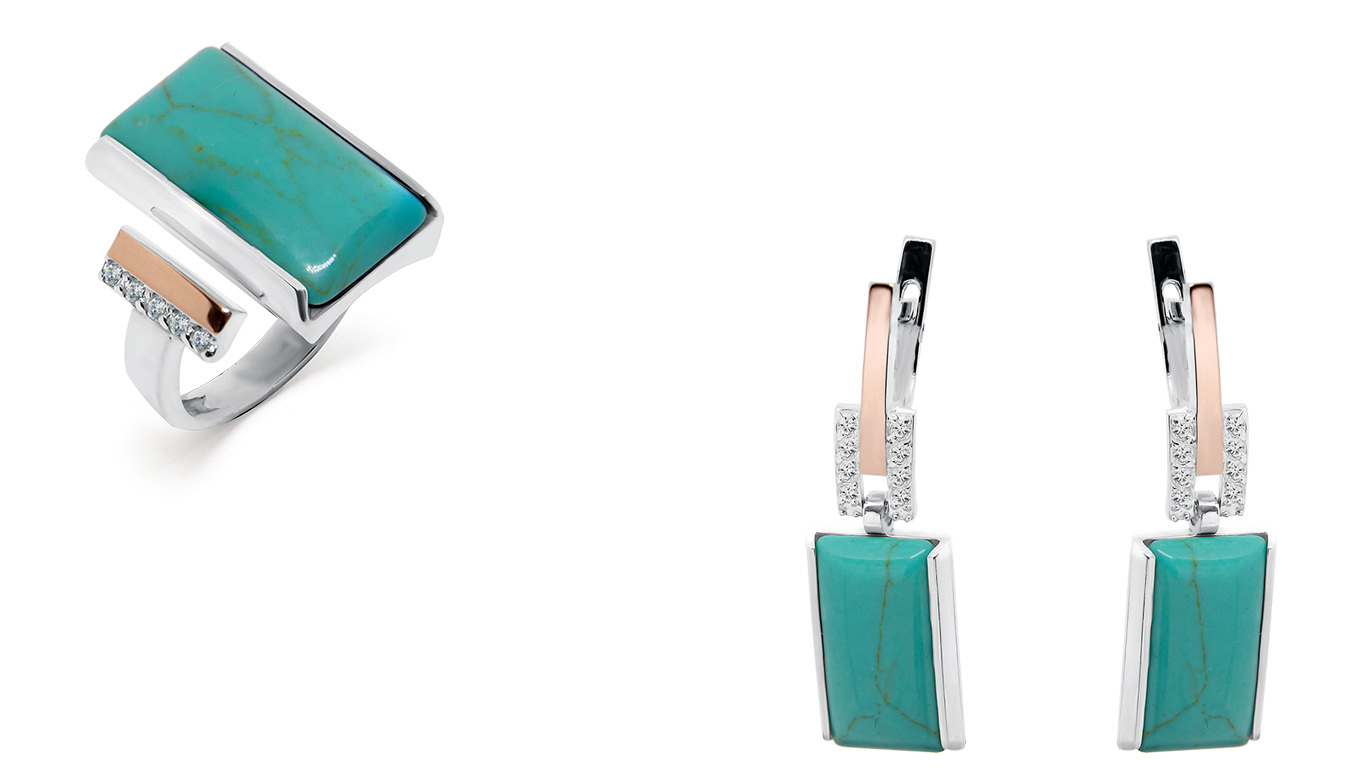 Серебряные гарнитуры с золотом